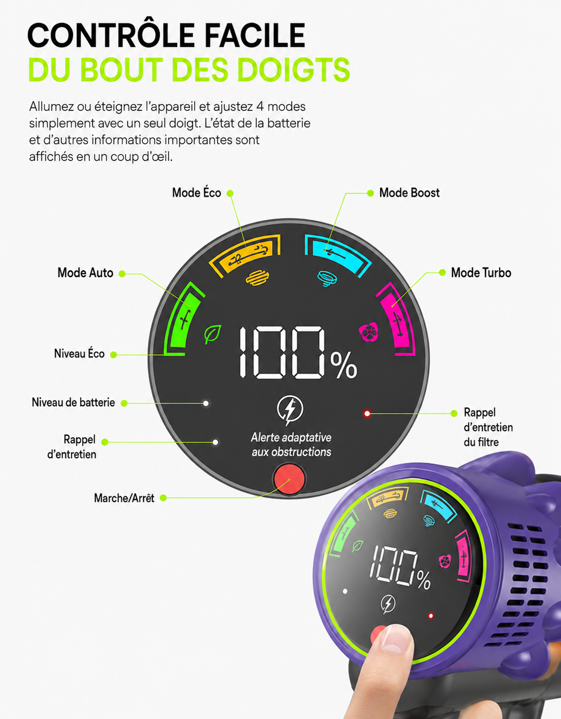 ORYN Vac E5 — Aspirateur balai sans fil