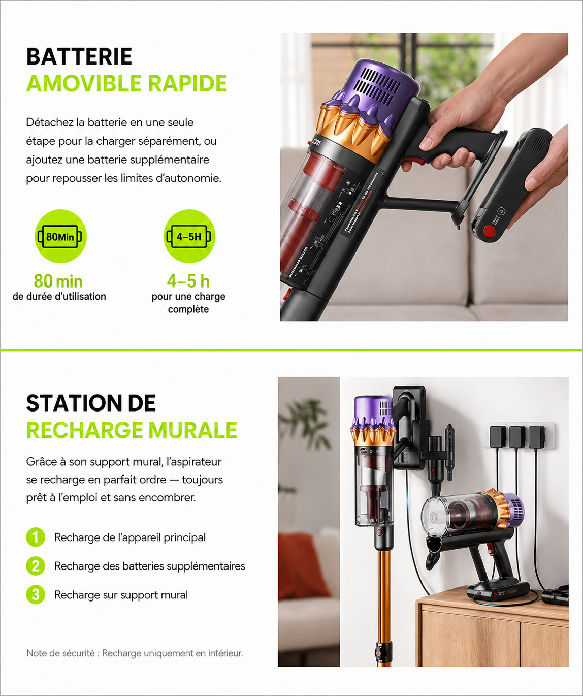 ORYN Vac E5 — Aspirateur balai sans fil