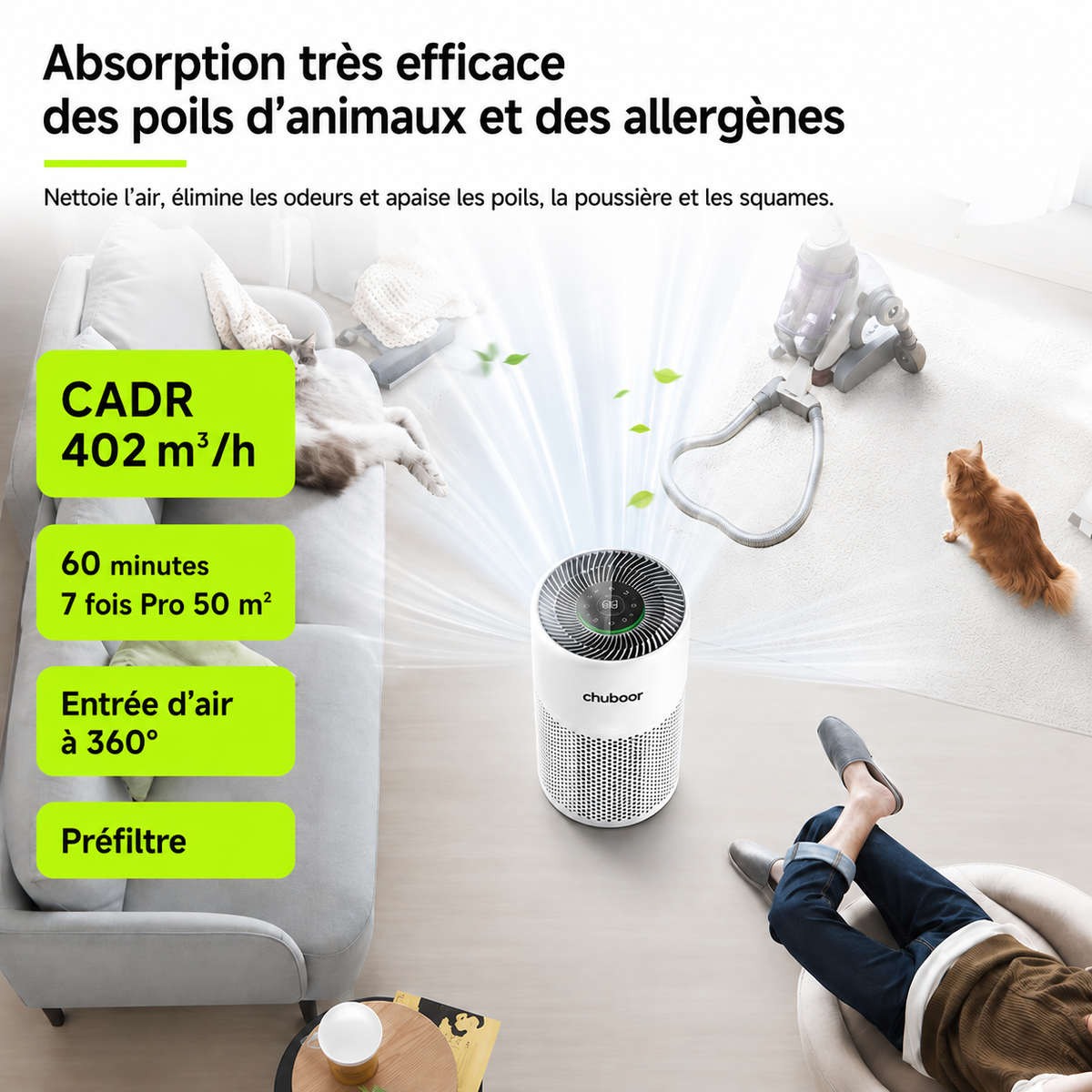 ORYN Sense PJ10 — Purificateur d'air spécial animaux