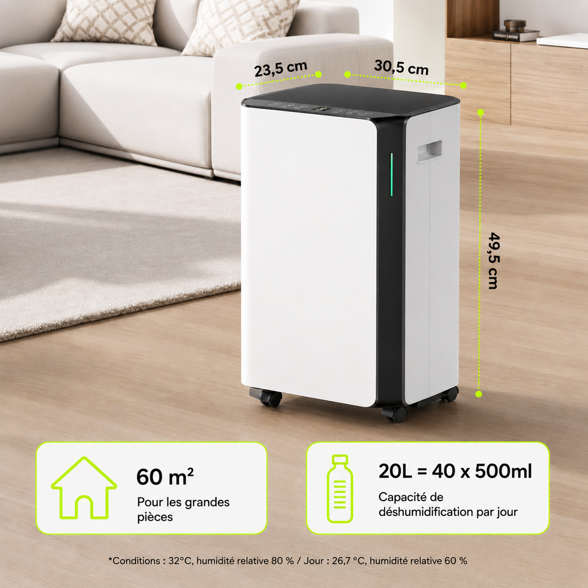 ORYN Dry D20 — Déshumidificateur électrique