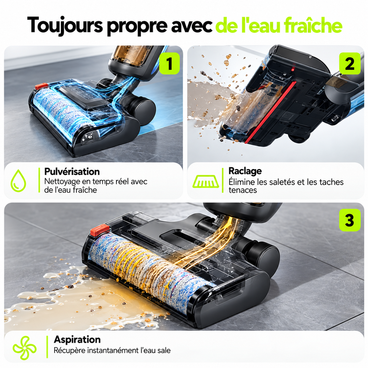 ORYN Vac W9 — Aspirateur balai laveur sans fil