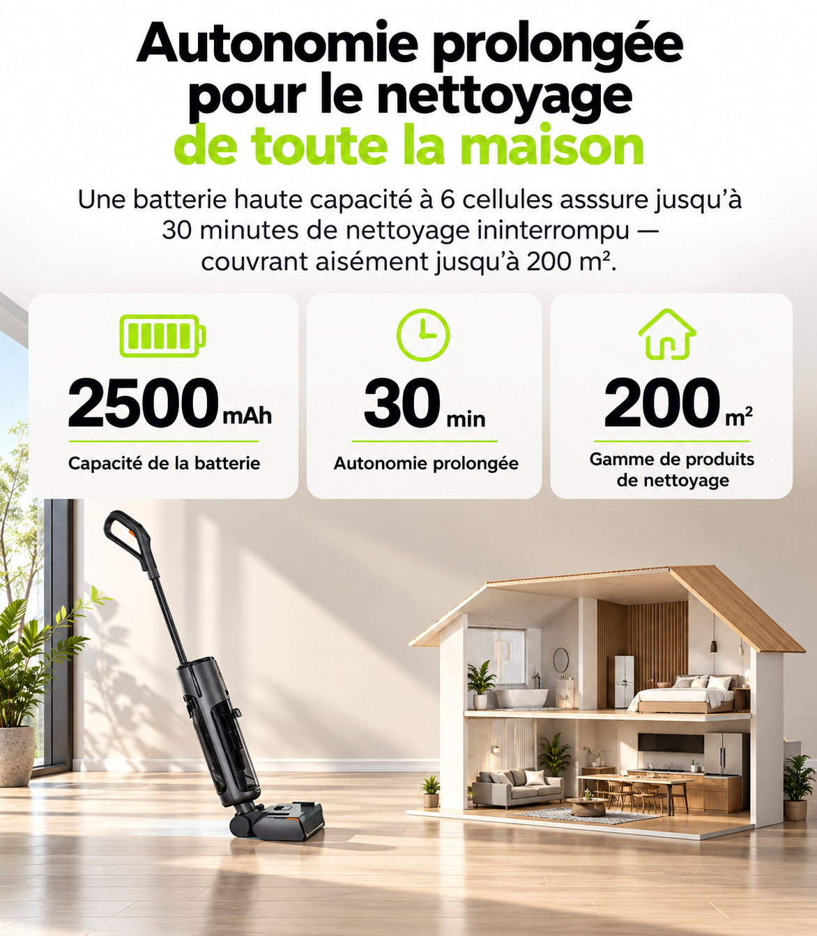 ORYN Vac W9 — Aspirateur balai laveur sans fil
