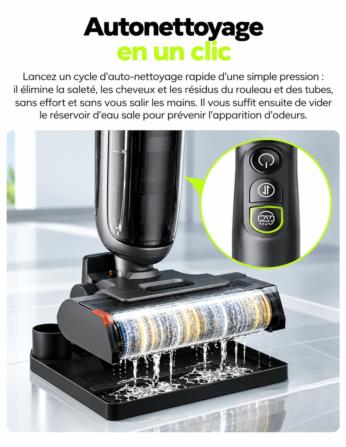 ORYN Vac W9 — Aspirateur balai laveur sans fil