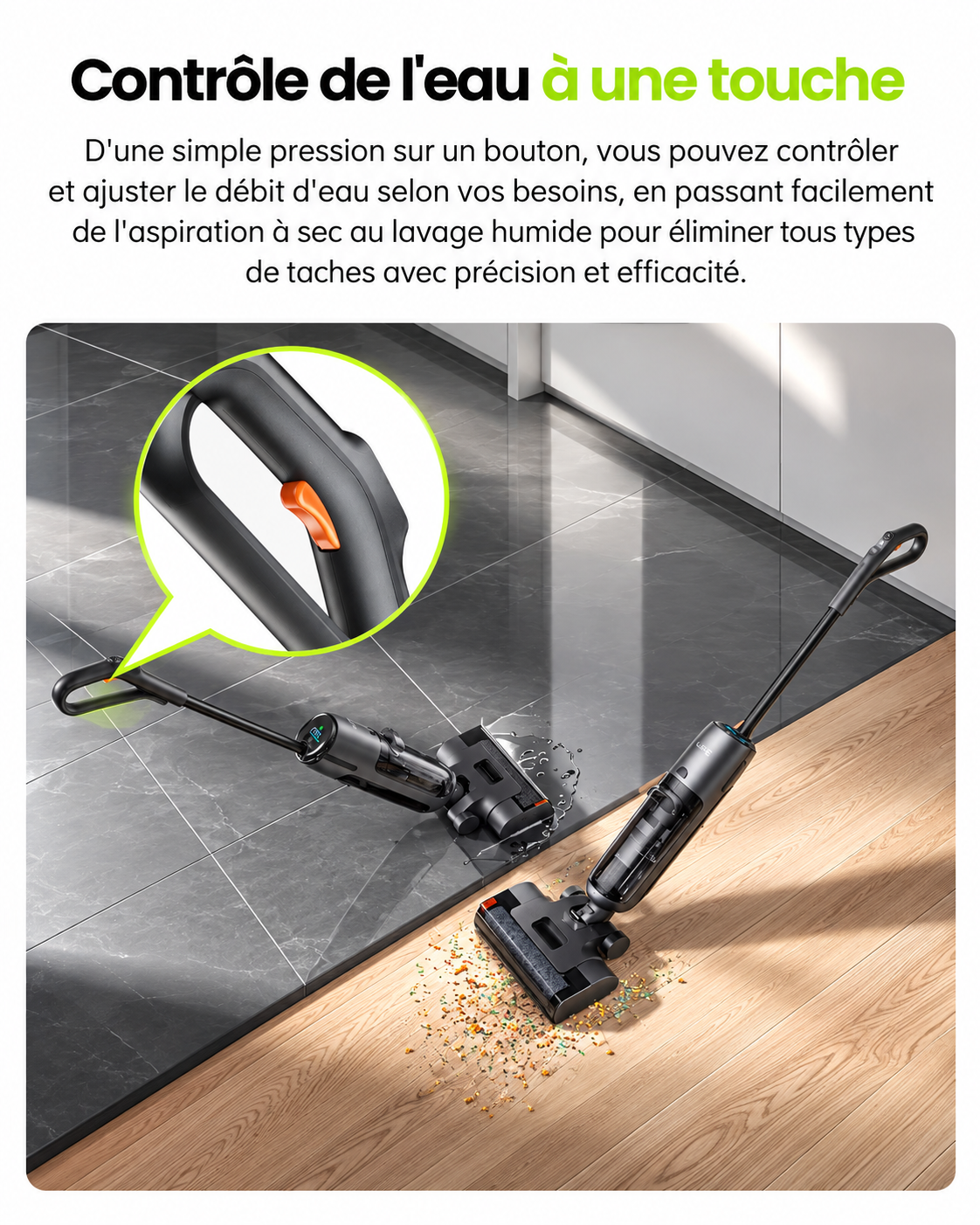 ORYN Vac W9 — Aspirateur balai laveur sans fil